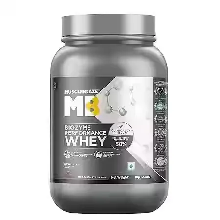 MuscleBlaze Biozyme Performance Whey (Rich Chocolate, 1 kg)