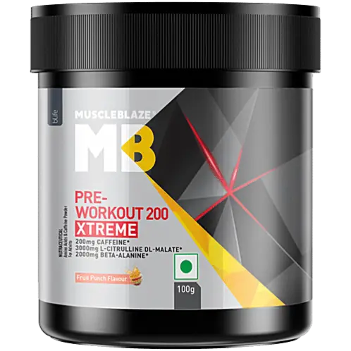 MuscleBlaze Xtreme-200 Pre-Workout (Fruit Punch, 100 gm)