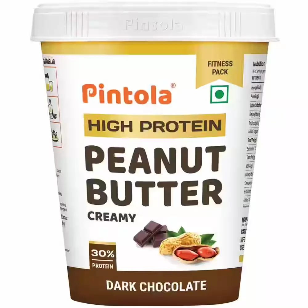 Pintola High Protein Peanut Butter (Dark Chocolate, 510gm, Creamy)