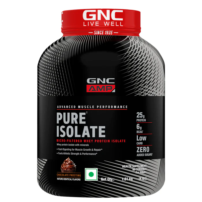 GNC Pure Isolate Whey Protein (Chocolate Frosting, 1.81kg)