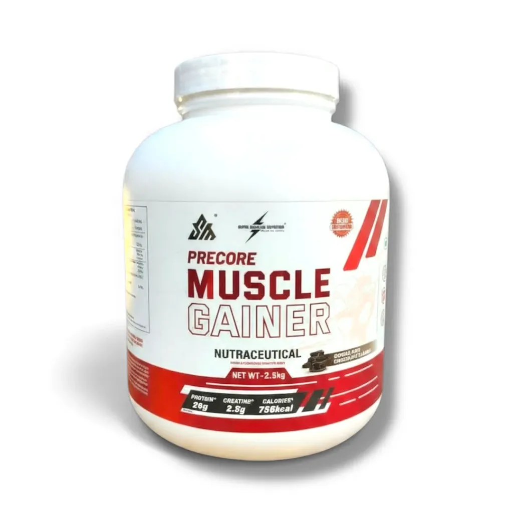 Super Muscles Nutrition Precore Muscle Gainer (Double Rich Chocolate, 1 kg)