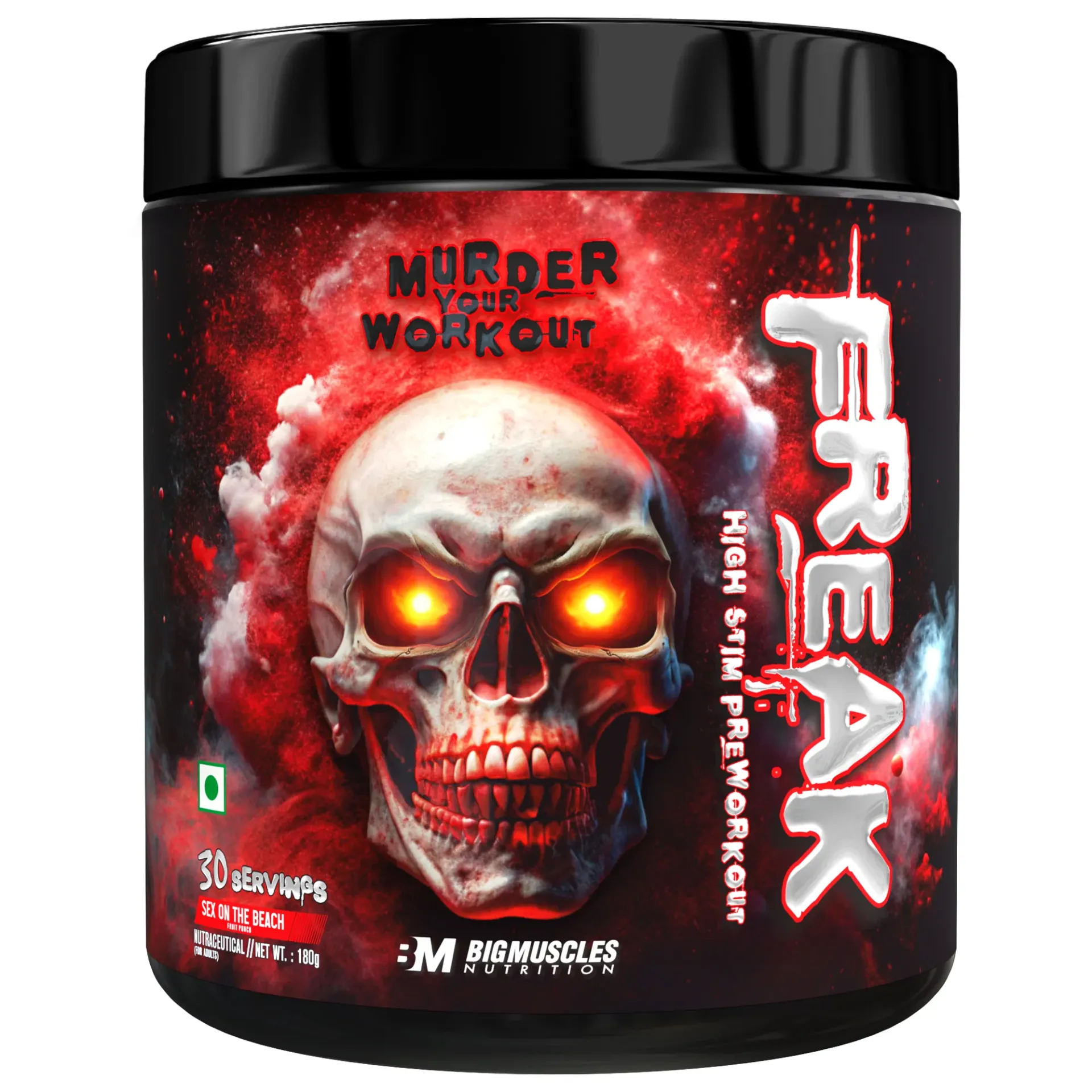 Big Muscles Freak Pre-Workout (Fruit Punch, 30 servings)