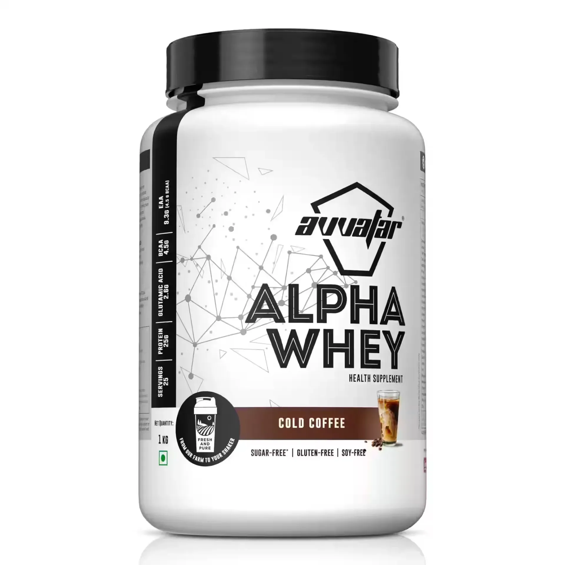 Avvatar alpha whey protein (Cold Coffee, 1 kg)